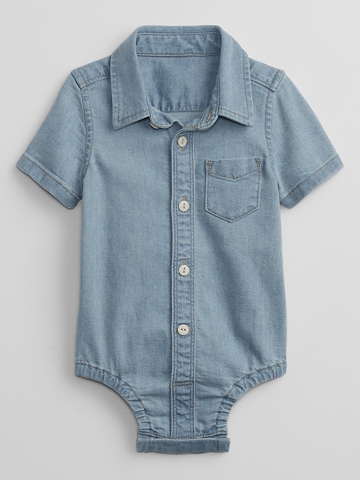 Image number 1 showing, Baby Denim Bodysuit