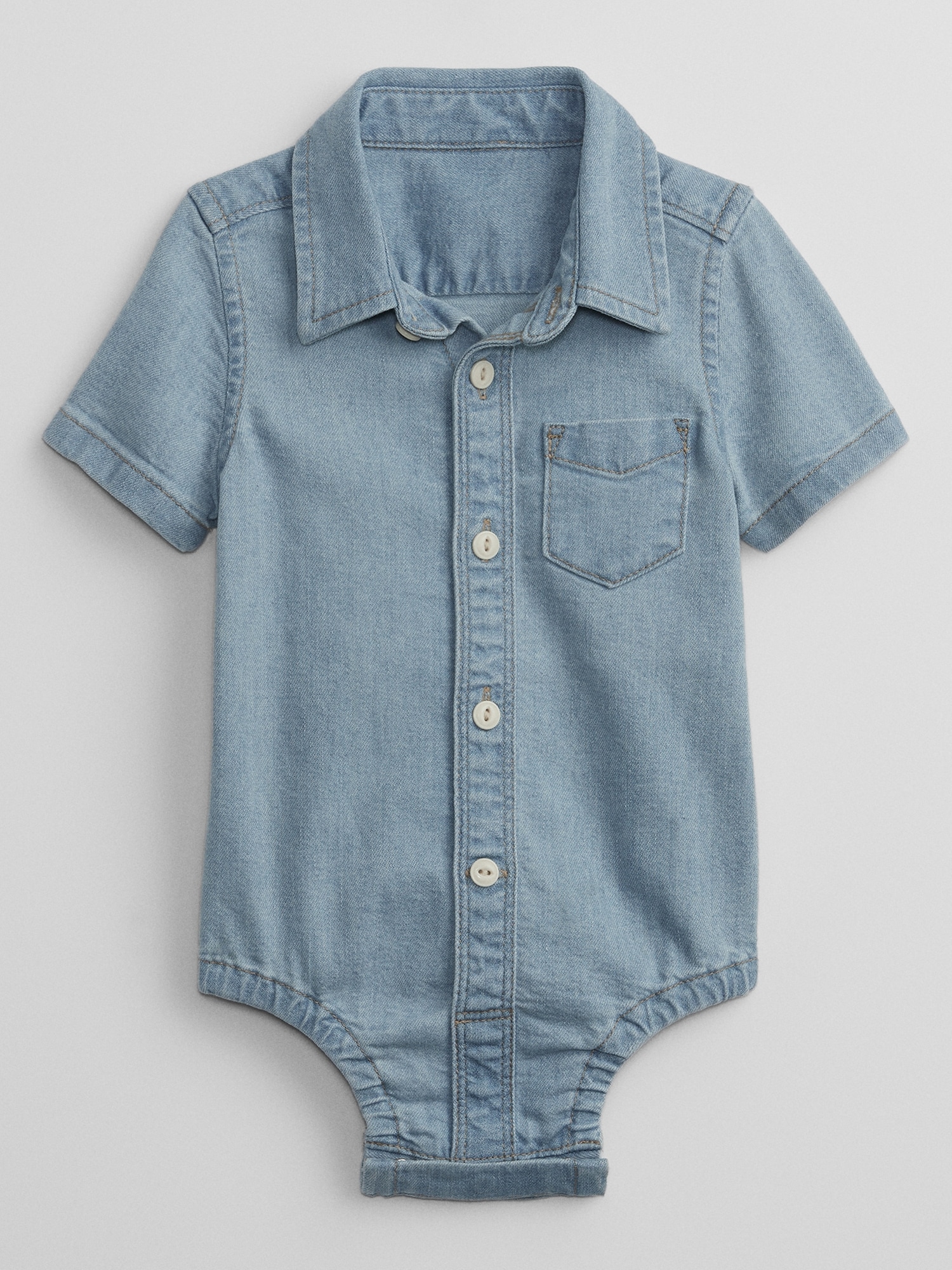 Baby Denim Bodysuit with Washwell