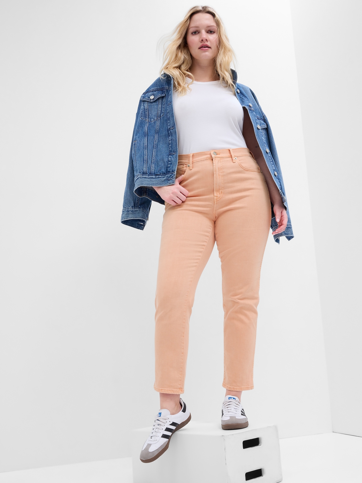 High Rise Vintage Slim Jeans with Washwell