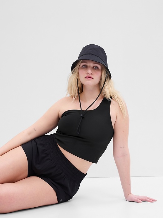 Image number 1 showing, GapFit Studio Ribbed One-Strap Sports Bra