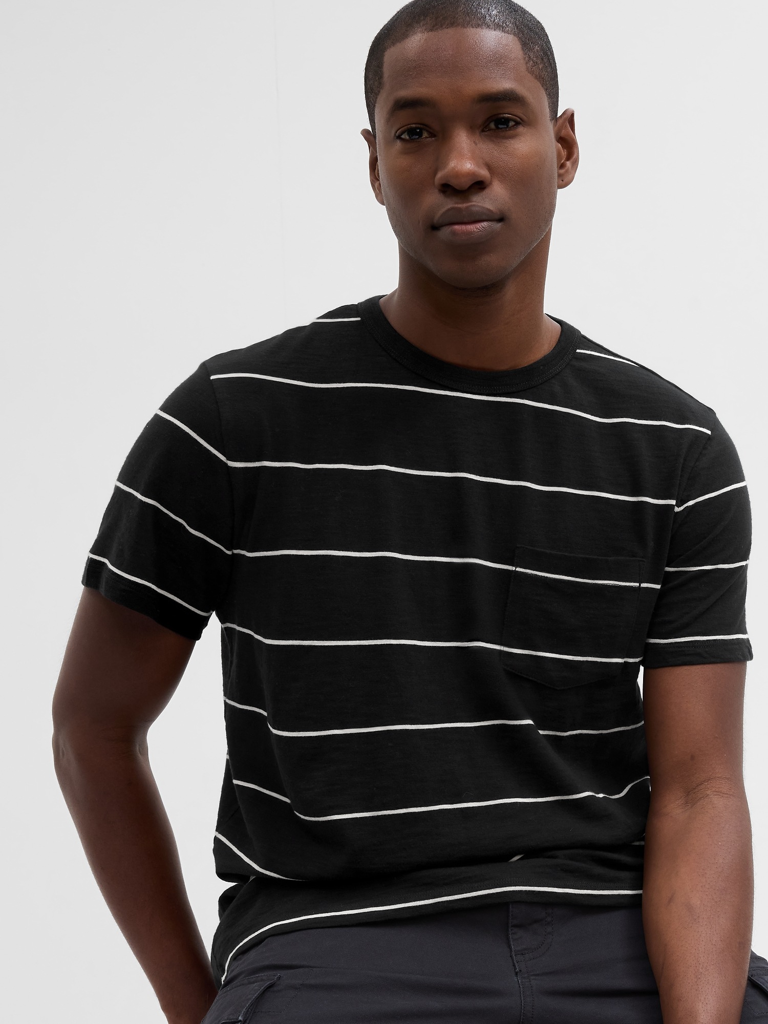 Lived-In Stripe Pocket T-Shirt