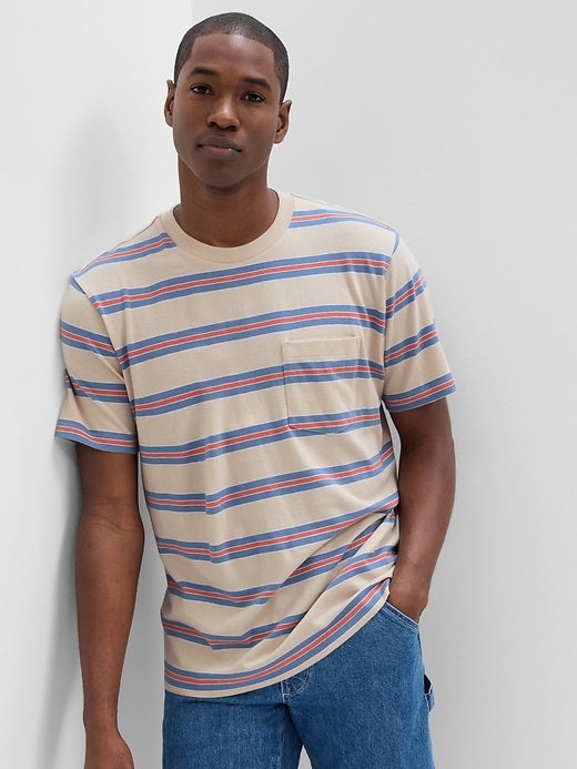 View large product image 1 of 1. Original Stripe Pocket T-Shirt