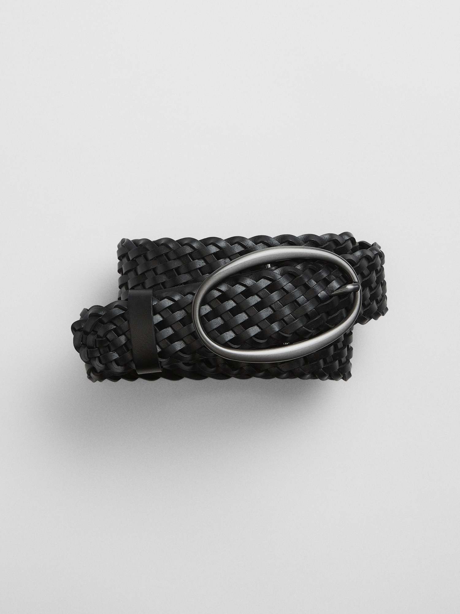 Braided Faux-Leather Belt