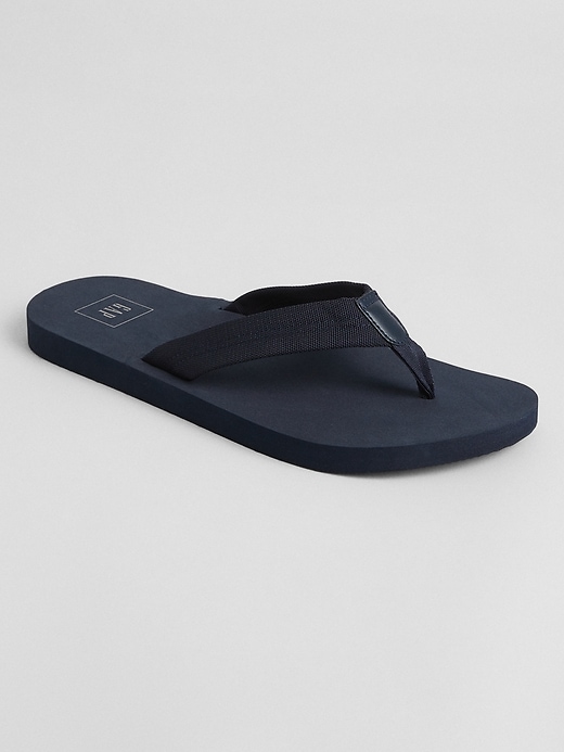 View large product image 1 of 2. Vegan-Leather Flip Flops