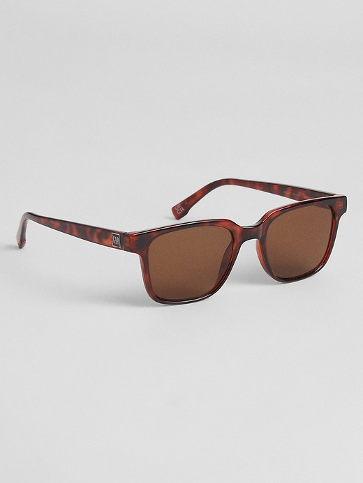 NWT GAP Square Frame Sunglasses Color: Tort Gold Brown ONE SIZE Gia | Women main image 2