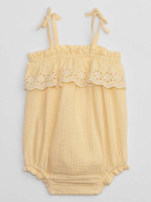 View large product image 1 of 1. Baby Gauze Eyelet Romper