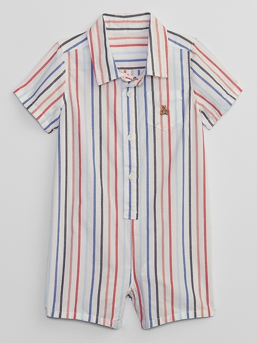 View large product image 1 of 1. Baby Stripe Poplin Romper