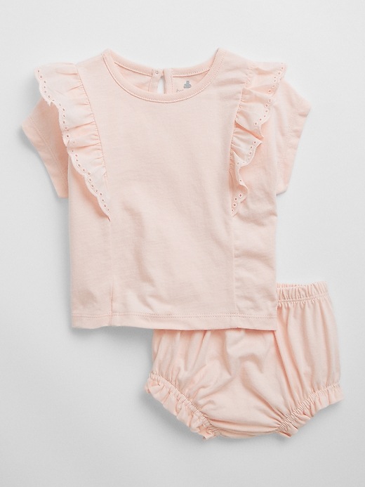 Image number 1 showing, Baby Ruffle Two-Piece Outfit Set