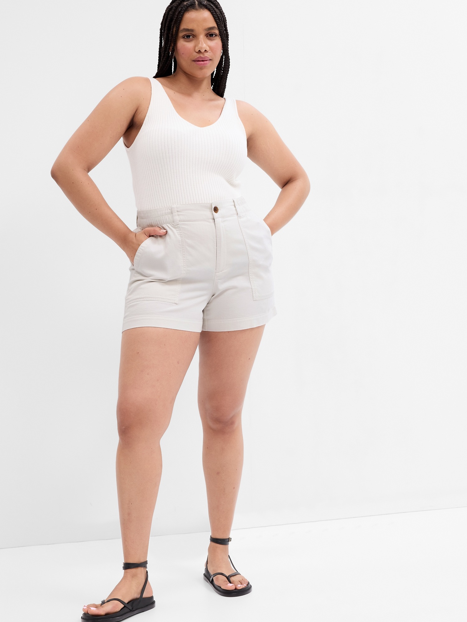 4" High Rise PullOn Utility Shorts Gap Factory