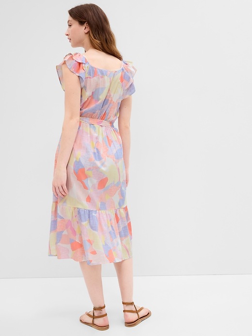 Image number 2 showing, Print Flutter Sleeve Midi Dress