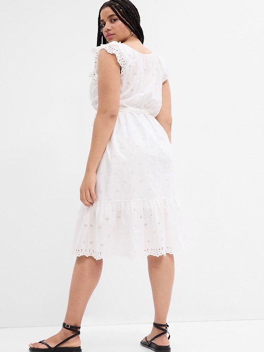 Image number 4 showing, Eyelet Flutter Sleeve Midi Dress