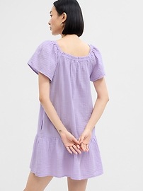 View large product image 3 of 3. Gauze Squareneck Mini Dress