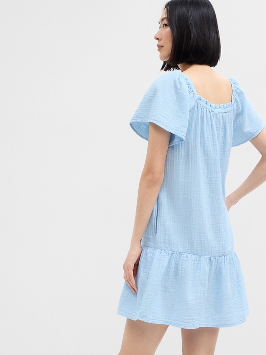 View large product image 2 of 3. Gauze Squareneck Mini Dress