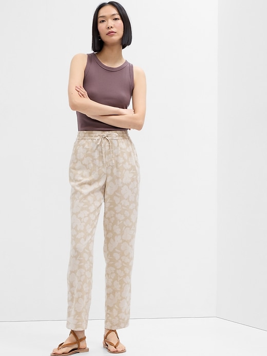 Image number 1 showing, Linen Print Easy Pants