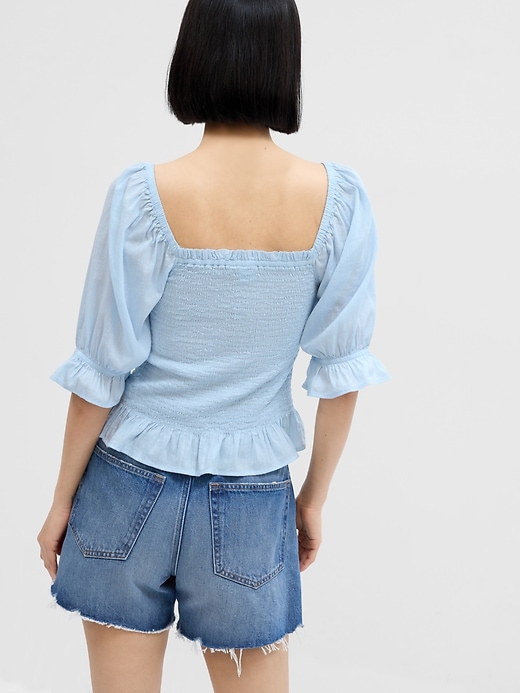 Image number 3 showing, Smocked Peplum Top