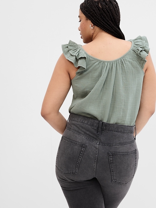 Image number 2 showing, Scoopneck Ruffle Sleeve Top