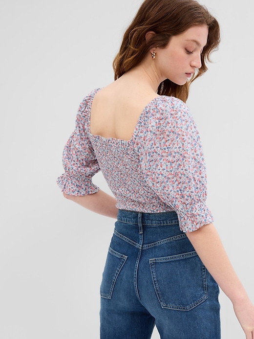 Image number 4 showing, Smocked Peplum Top
