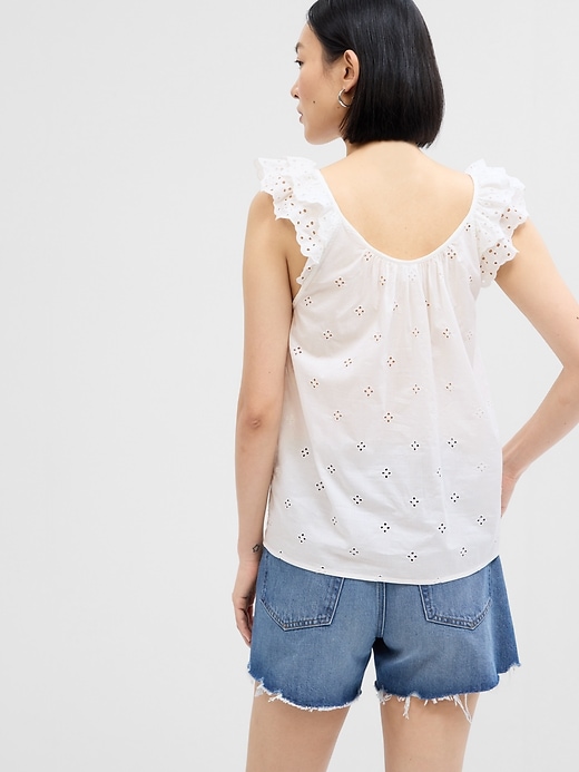 View large product image 2 of 2. Eyelet Scoopneck Top