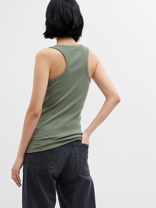Image number 2 showing, Ribbed Henley Tank Top