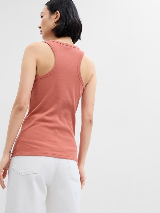 Image number 2 showing, Ribbed Henley Tank Top
