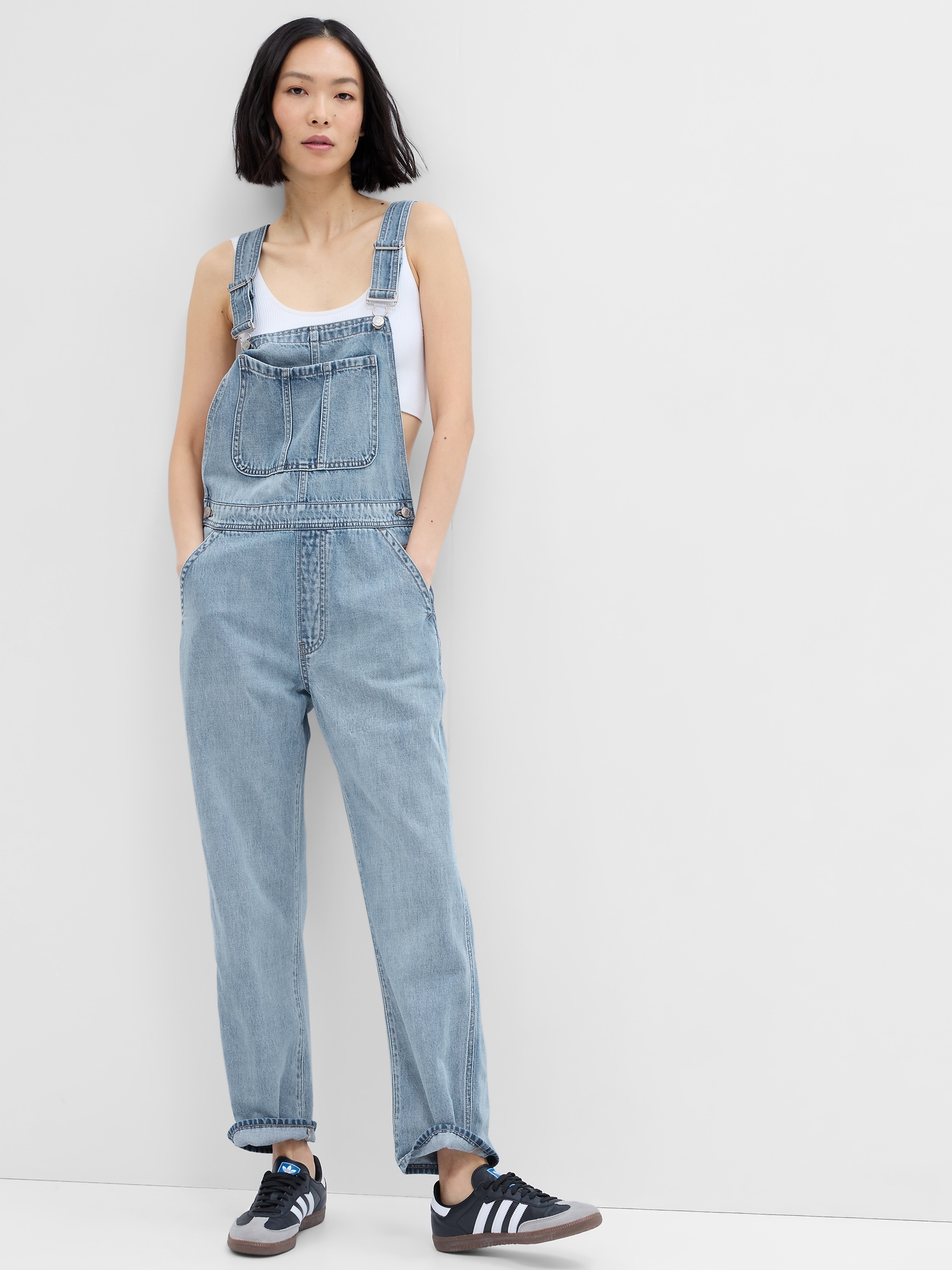 Slouchy Denim Overalls with Washwell | Gap Factory