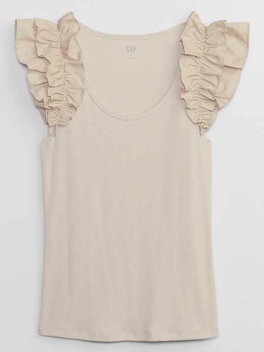 Image number 3 showing, Ribbed Ruffle Top