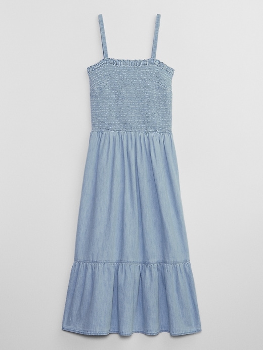 Image number 5 showing, Smocked Denim Midi Dress