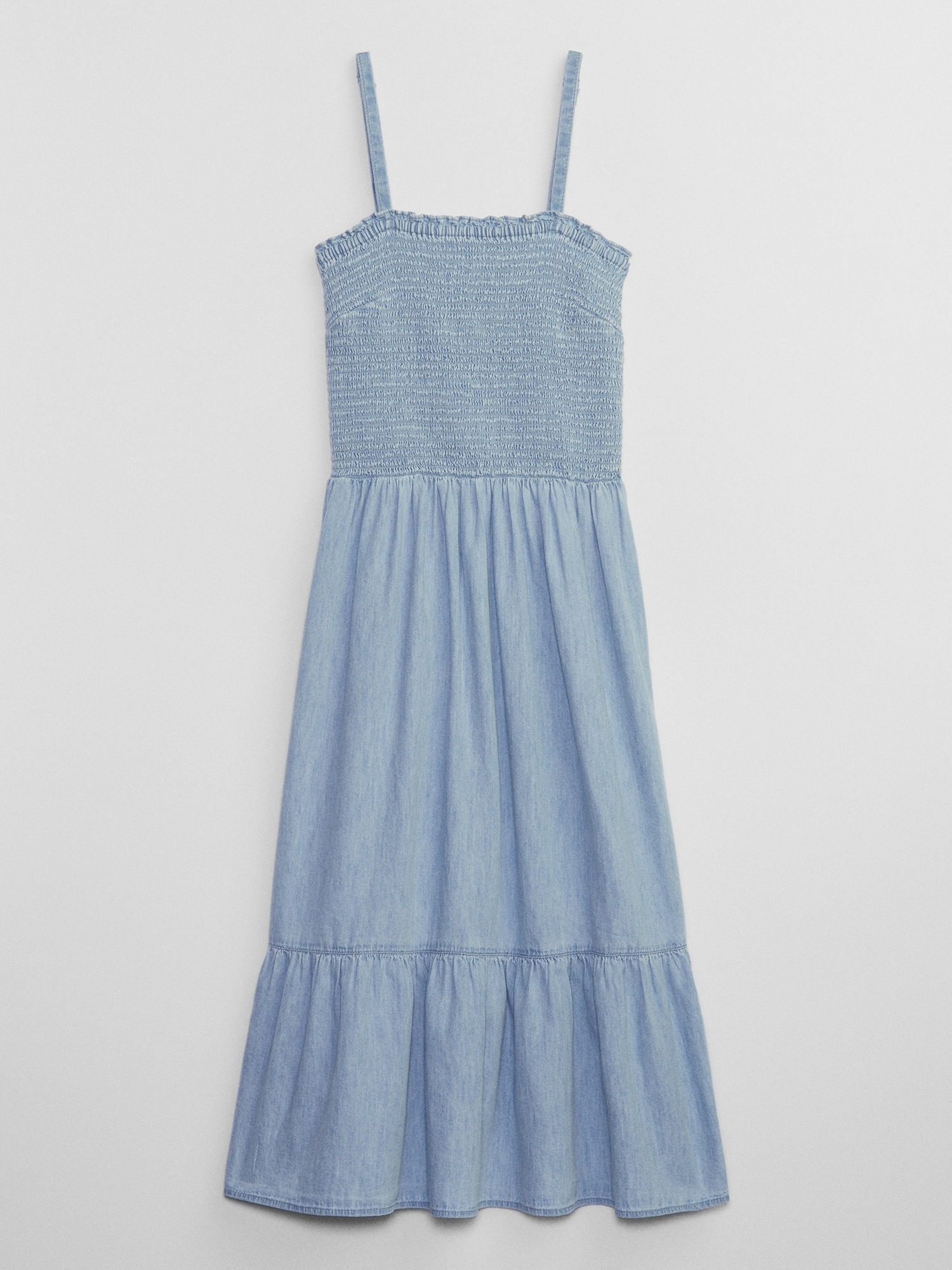 Smocked Denim Midi Dress | Gap Factory
