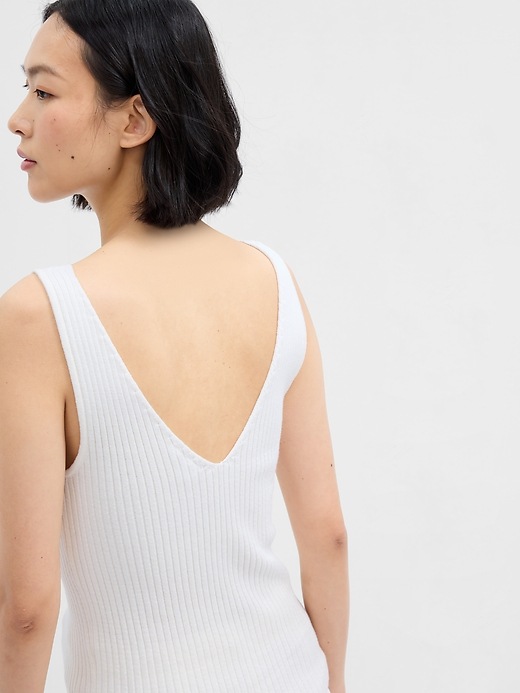 View large product image 2 of 2. Ribbed V-Neck Sweater Tank Top