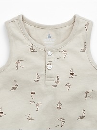 View large product image 3 of 3. Baby Henley Romper Two-Piece Outfit Set