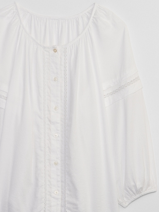 Image number 4 showing, Button-Front Lace Top