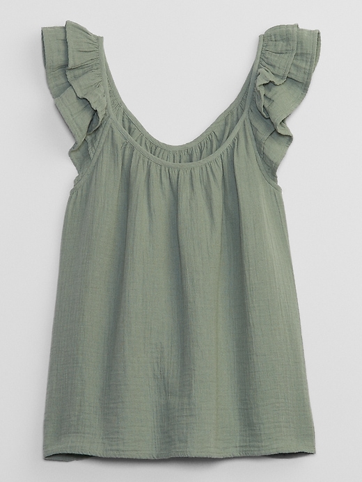 Image number 3 showing, Scoopneck Ruffle Sleeve Top