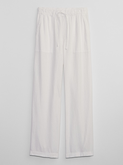 Image number 5 showing, Linen-Blend Wide-Leg Pull-On Pants