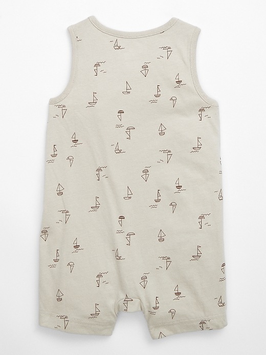 View large product image 2 of 3. Baby Henley Romper Two-Piece Outfit Set