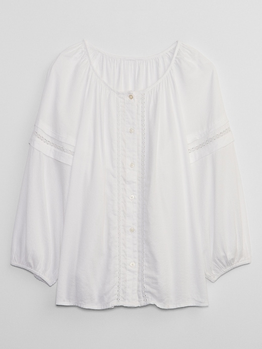 Image number 3 showing, Button-Front Lace Top