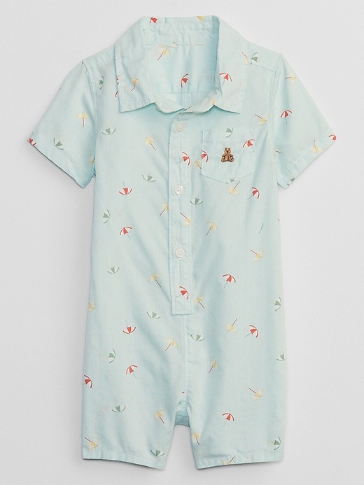 View large product image 1 of 1. Baby Print Poplin Romper