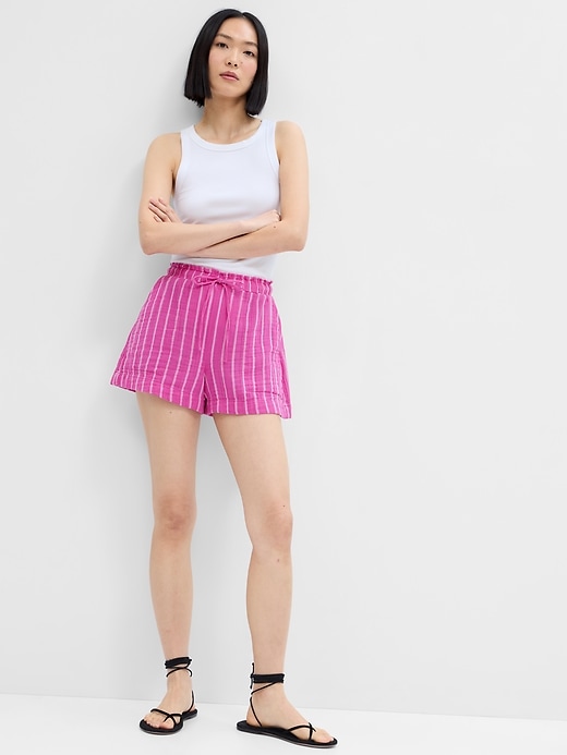 Image number 1 showing, 4" Stripe Gauze Pull-On Shorts