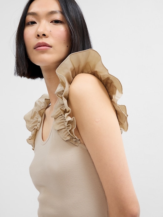 Image number 5 showing, Ribbed Ruffle Top