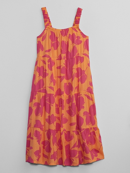 View large product image 1 of 2. Kids Tiered Squareneck Midi Dress