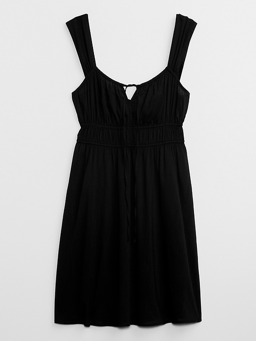Image number 5 showing, Tie-Neck Smocked Mini Dress