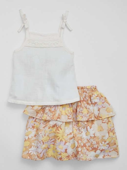 Image number 1 showing, babyGap Gauze Skirt Two-Piece Outfit Set