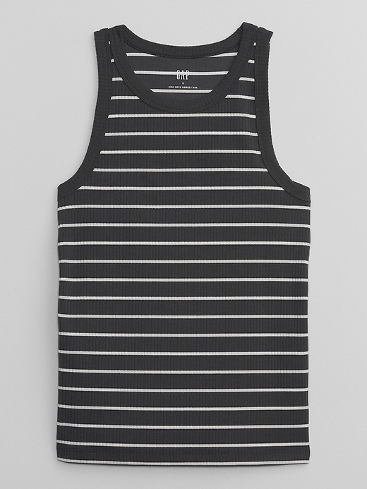 Image number 4 showing, Ribbed Stripe High Neck Tank