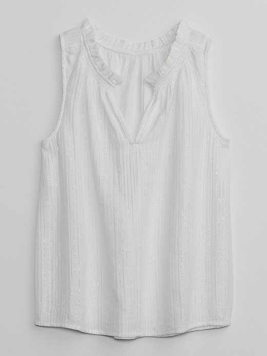 Image number 3 showing, Gauze Stripe Splitneck Top
