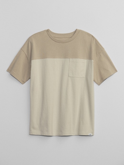 View large product image 1 of 1. Kids Oversized Colorblock Pocket T-Shirt