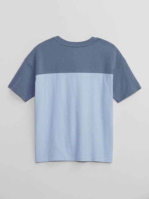 View large product image 2 of 2. Kids Oversized Colorblock Pocket T-Shirt