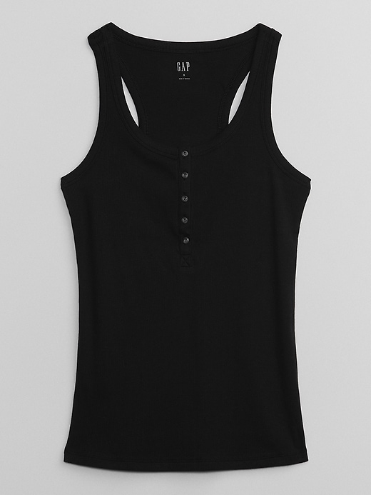 Image number 3 showing, Ribbed Henley Tank Top