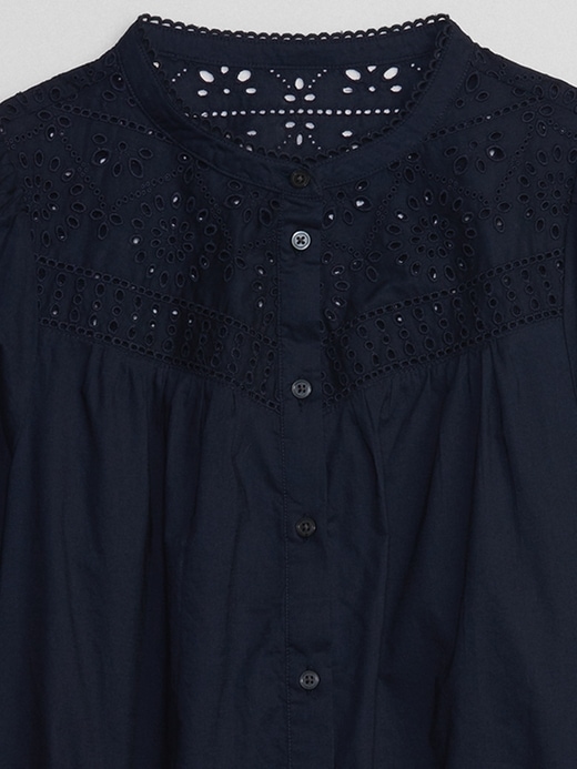 Image number 5 showing, Poplin Eyelet Top