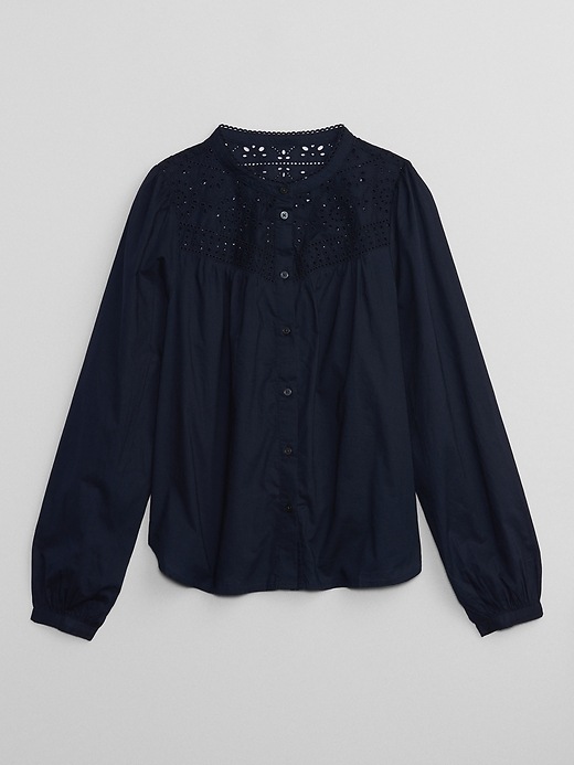 Image number 4 showing, Poplin Eyelet Top