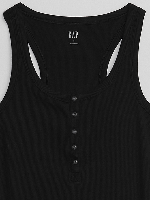 Image number 4 showing, Ribbed Henley Tank Top