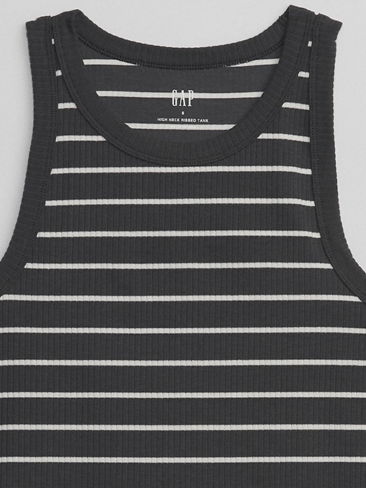 Image number 5 showing, Ribbed Stripe High Neck Tank